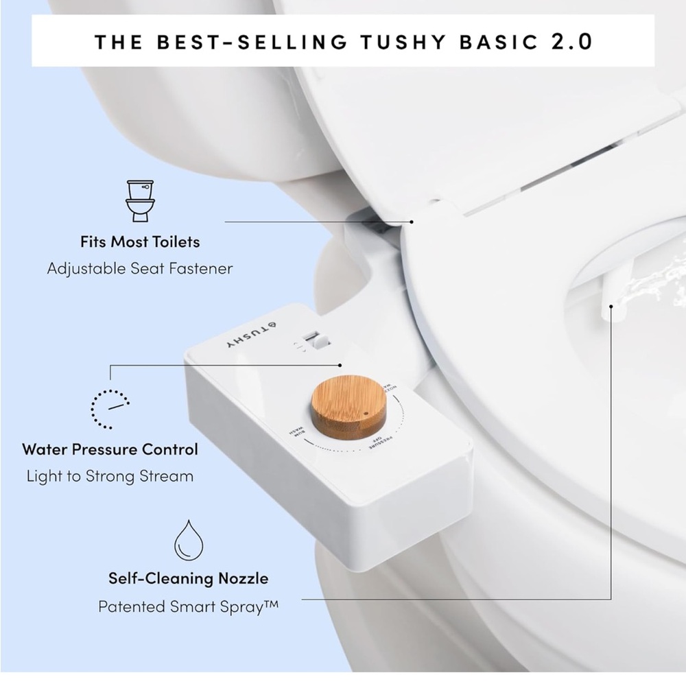 TUSHY Basic 2.0 Bidet Toilet Seat Attachment